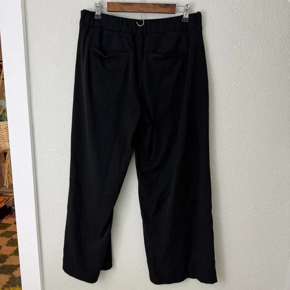 American Eagle Outfitters Black Wide Leg Trouser Sz 6 8 Regular - Picture 2 of 5